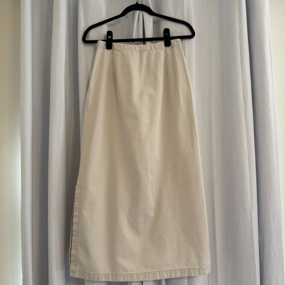 Eddie Bauer Cotton Midi Skirt Side Slit Women’s Size 6 Khaki - Picture 3 of 9